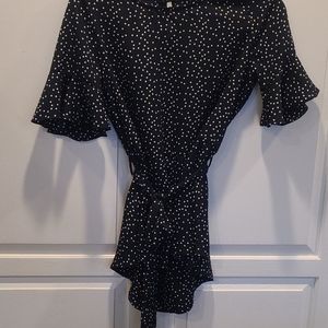 First Love blue dot blouse
